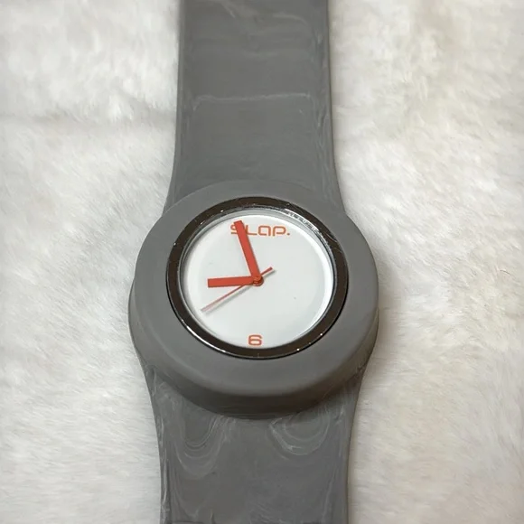 Slap Watch Slap On Gray w/ Orange Hands Watch